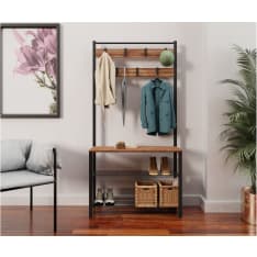 Chic Home Collection Gunilla ruskea/musta naulakko kenkähyllyllä