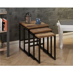 Chic Home Collection Saul  40/42/44 cm 3 kpl ruskea/musta sivupöydät