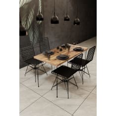 Chic Home Collection Noora 120 cm beige/musta ruokapöytä