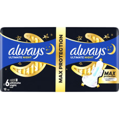 Always Ultra Secure Night 12 kpl terveysside