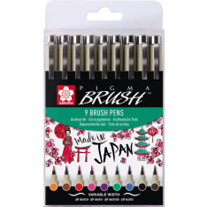 Sakura Pigma Brush Basic 9-setti sivellinkynä