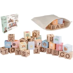 Joueco Wildies wooden alphabet and number blocks