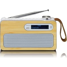Lenco PDR-040 DAB+/FM radio and Bluetooth, Bamboo/white travel radio
