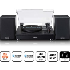 Lenco LS-101BK Bluetooth, levysoitin ja kaiuttimet