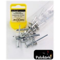 Palokärki laajakantainen 4,8x21mm AL/ST 15kpl vetoniitti