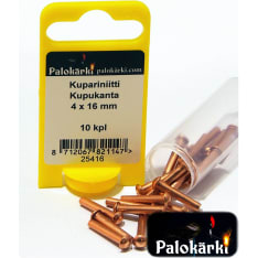 PALOKÄRKI Kupukanta 4 x 16 mm 10 kpl Kupariniitti