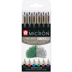 Pigma Micron 01 fineliner set 6 colours