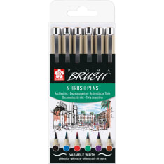 Sakura Pigma Brush Basic 6-setti sivellinkynä