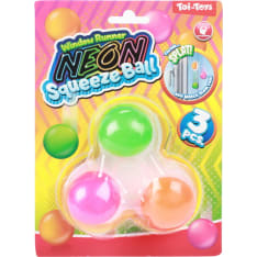 Window Runner Neon Squeeze Ball puristeltava ja venyvä neonpallo 3 kpl