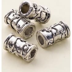 Metal beads, 14x8mm, hole 4mm, 4st/pack, nickel free