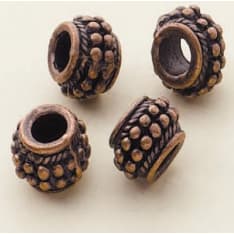 Copper beads 9x7mm, 4st/bag, nickel free
