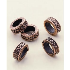 Copper beads 12st/pack, nickel free, 9x3mm, hole 5mm