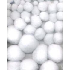 Pompons, white, sizes: 1,5-4 cm. ca. 50st/bag