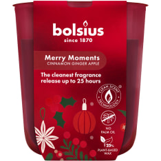 Bolsius True Glos Merry Moments 8x7,3cm kynttilä