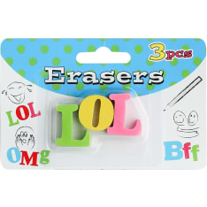 KM letter erasers