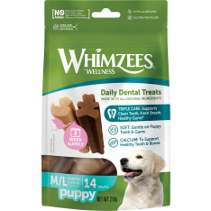 Whimzees Puppy M/L, 14 stk, 210 g MP koiran puruluu