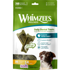 Whimzees Soft Value bags M, 14 stk, 420 g MP koiran puruluu