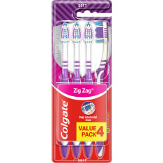 Colgate ZigZag Plus Antibac Soft 4-pack hammasharjat