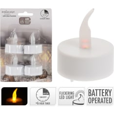 H&S 4kpl led tuikku lepattavalla liekillä