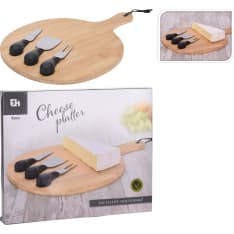 KM 4-piece bamboo cheese set