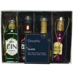 Decoris 4pc bottles fir tree decoration
