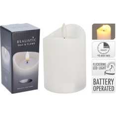 H&S 70x125mm valkoinen led-kynttilä