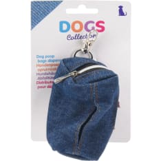 Dogs denim poo bag holder