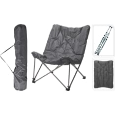 KM Gray camping chair with cushion
