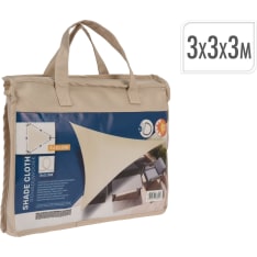 KM 3x3x3 m luonnovalkoinen kolmio aurinkopurje