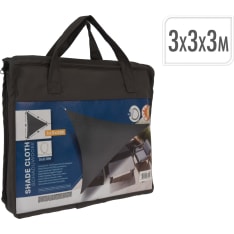 KM 3x3x3 m tummanharmaa kolmio aurinkopurje