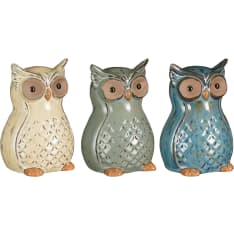 Mica decorative owl 13x13x19 cm garden statue assortment