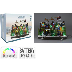 H&S Talo & Lentävä reki 39cm led koriste