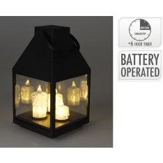 H&S 25cm lyhty kolmella led kynttilällä