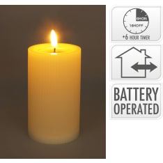 H&S 75x125mm valkoinen led-kynttilä