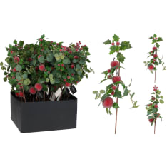 KM 20x7x60cm decorative box with berry decorations