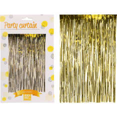 KM gold-coloured glitter curtain