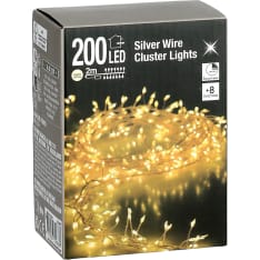 H&S 200LED IP44 2m battery operated light chain