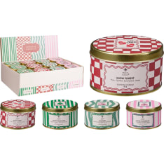 H&S scented candle in a tin