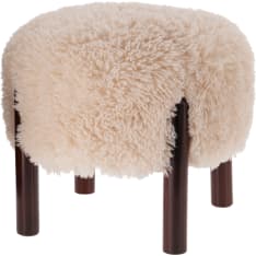 H&S ottoman with wooden legs