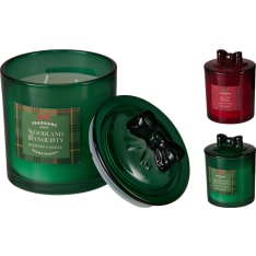 H&S Christmas-scented candle in a glass jar