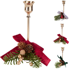 H&S 16 cm candle holder with pine decoration