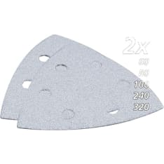 Makita B-21674  Hiomapaperisarja, hiomapaperikolmio, K60, 80, 100, 240, 320, x2 kpl, valkoinen