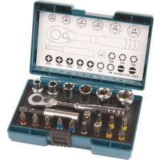 Makita B-54081  Ruuvikärkisarja 21-osaa räikällä ja hylsyillä
