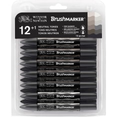Winsor & Newton Brushmarker neutral grey tones 12+1 sivellintussi