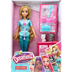Dreameez eläinlääkärinukke ja tarvikkeita