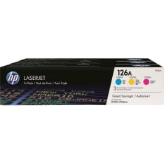 HP 126A tri-pack laser toner cartridge