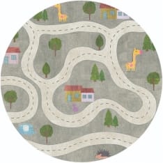 Kotoilu Villikylä pyöreä lastenmatto