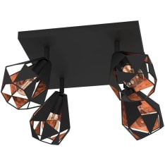 Eglo Carlton 4-os 7 4x40W 37x37cm antiikkikupari/musta 251502