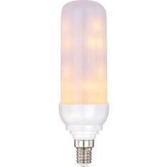 Globo E14 opal with flame effect LED lamp