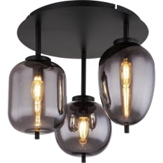 Globo Blacky 3-piece ceiling lamp